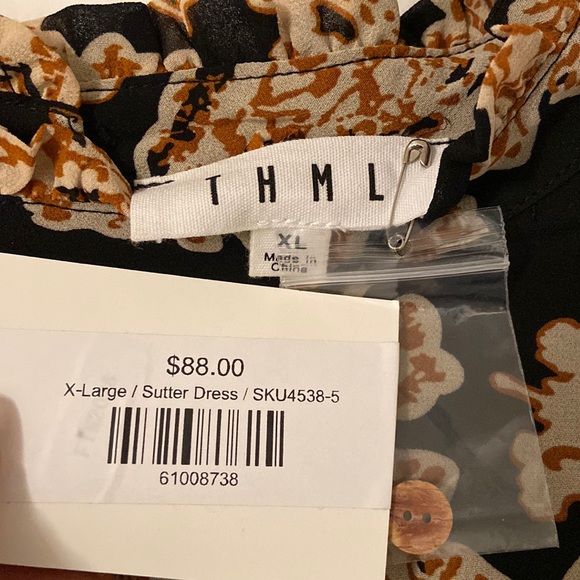 THML Black and Cream Floral Dress - Picture 7 of 11